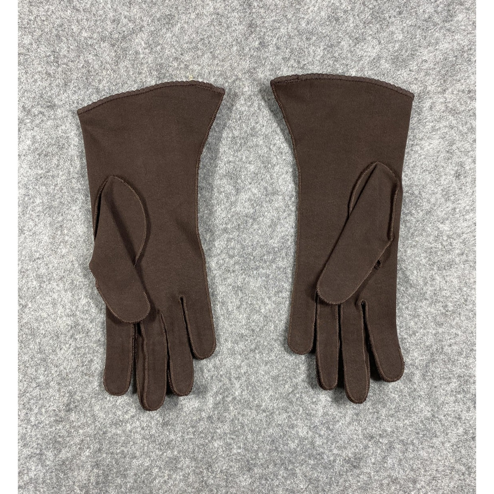 Vintage Shalimar Gloves Womens 7 Brown Dress Gauntlet Cuff Made in West Germany